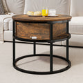 YITAHOME Mesa de centro con tablero elevable, mesa de centro redonda elevable con compartimento de almacenamiento oculto, 60x60x47cm