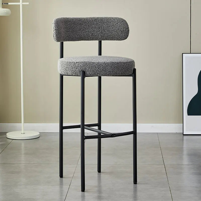 MOMO Home Bar Stools Stainless Steel Bar Milk Tea Store High Chair French Cream Style Designer Bar Chair Bar Stools Wholesale