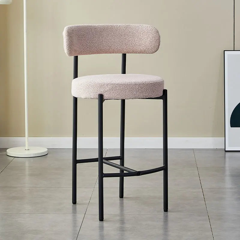 MOMO Home Bar Stools Stainless Steel Bar Milk Tea Store High Chair French Cream Style Designer Bar Chair Bar Stools Wholesale