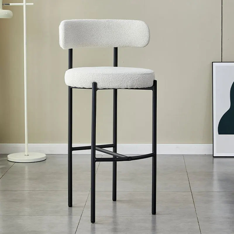 MOMO Home Bar Stools Stainless Steel Bar Milk Tea Store High Chair French Cream Style Designer Bar Chair Bar Stools Wholesale