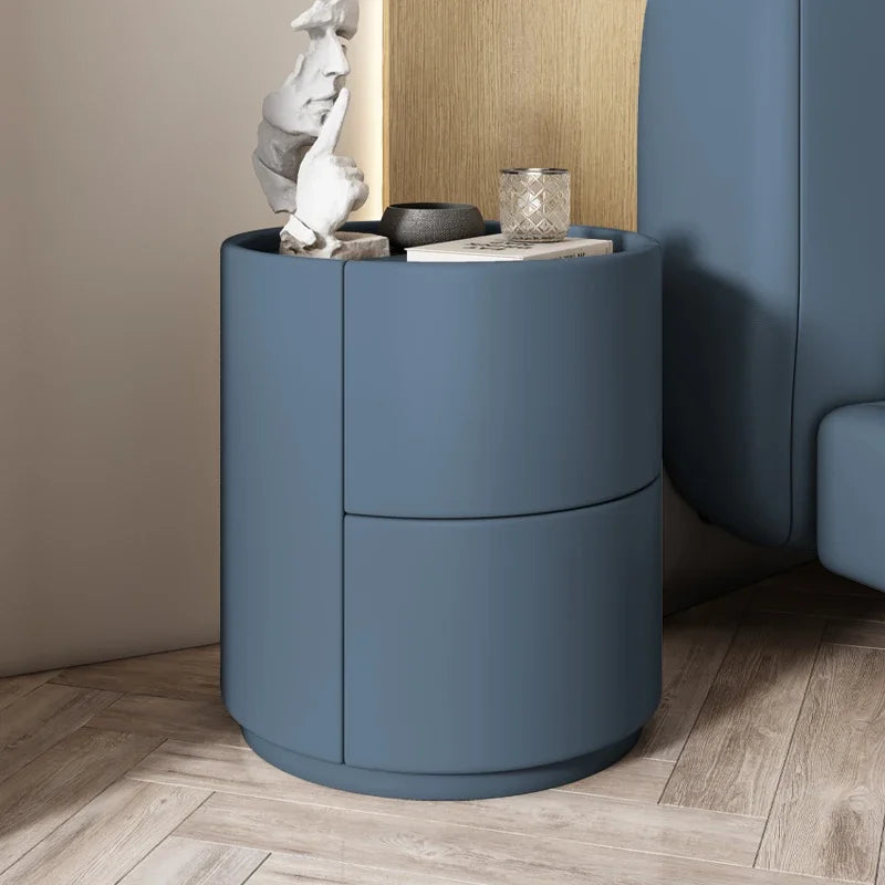 Mueble auxiliar de sofá para sala de estar, mesa de noche redonda creativa de madera maciza, mueble de almacenamiento pequeño, moderno y sencillo para dormitorio