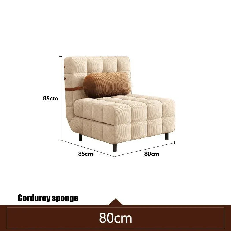 Folding Dual-purpose Small Apartment Living Room Retro Multi-functional Sofa Bed Single Sofas Furniture French Cream Sofa Bed