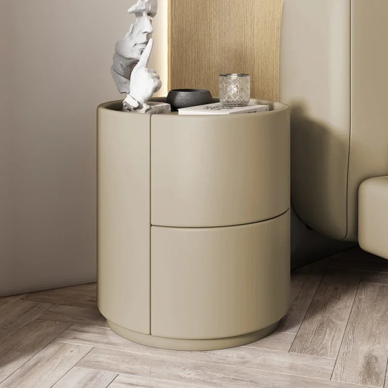 Mueble auxiliar de sofá para sala de estar, mesa de noche redonda creativa de madera maciza, mueble de almacenamiento pequeño, moderno y sencillo para dormitorio