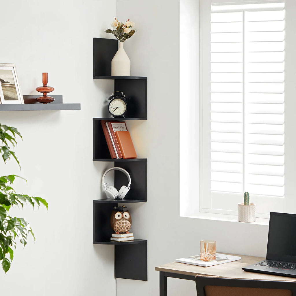 VASAGLE 5-level Wall Shelf Wall Shelf Floating Shelf For Books Bookcase Bedroom plants Shelf living room