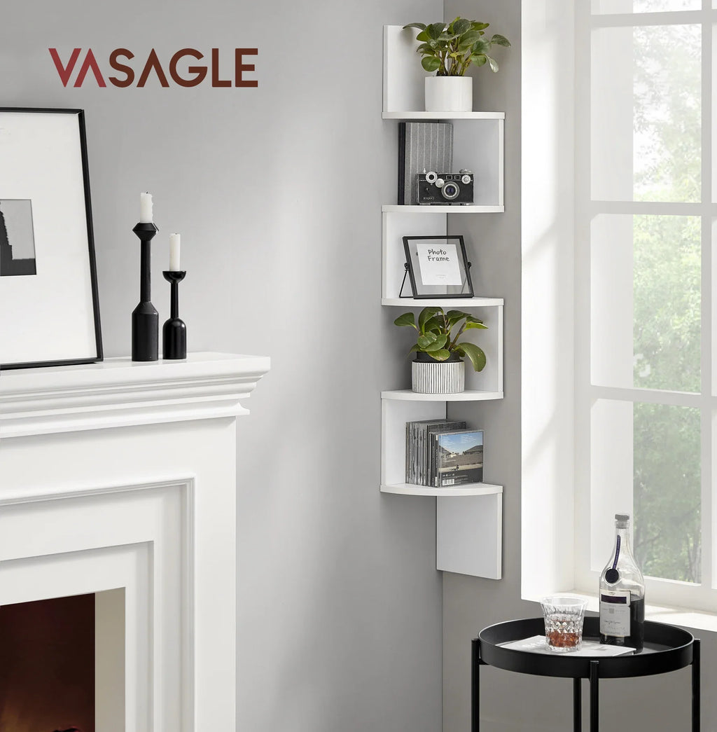 VASAGLE 5-level Wall Shelf Wall Shelf Floating Shelf For Books Bookcase Bedroom plants Shelf living room