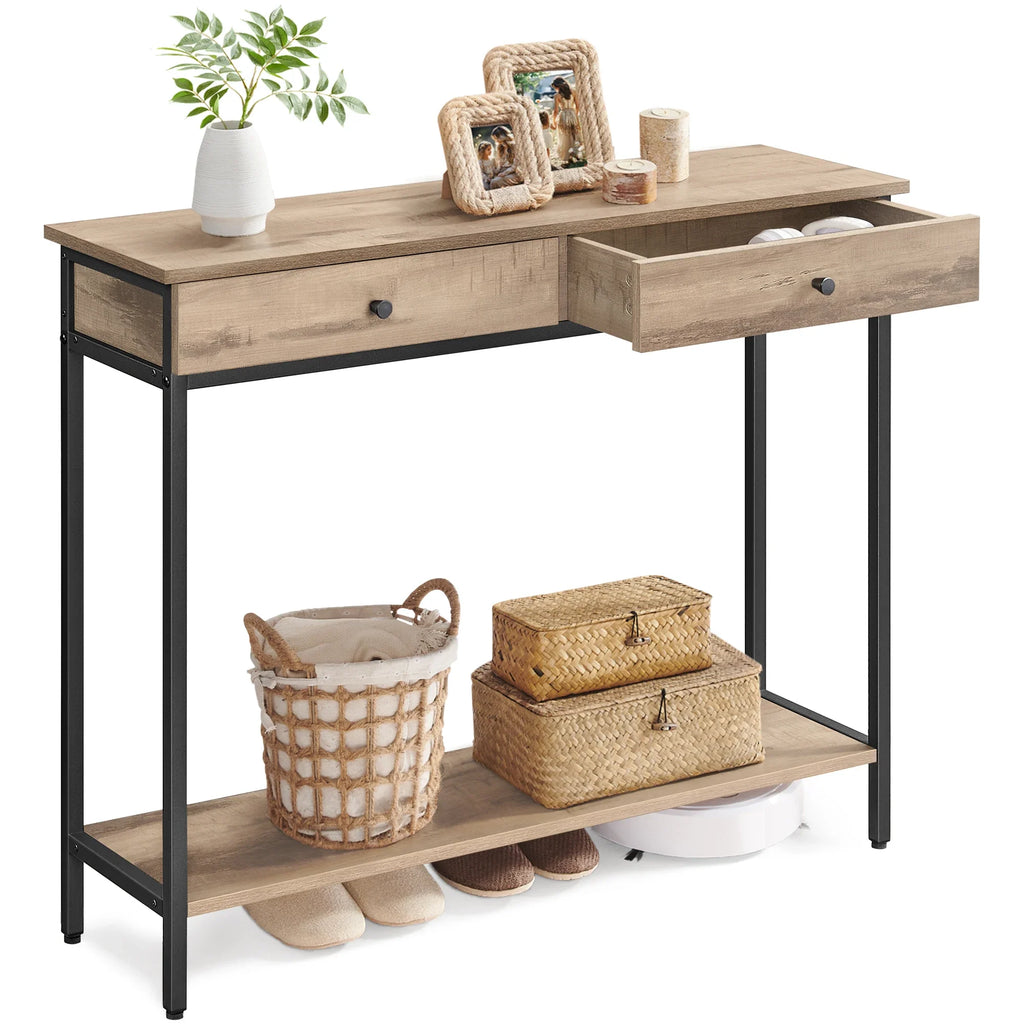 VASAGLE Console table, Hallway table, side table table, Sofa table with 2 drawers