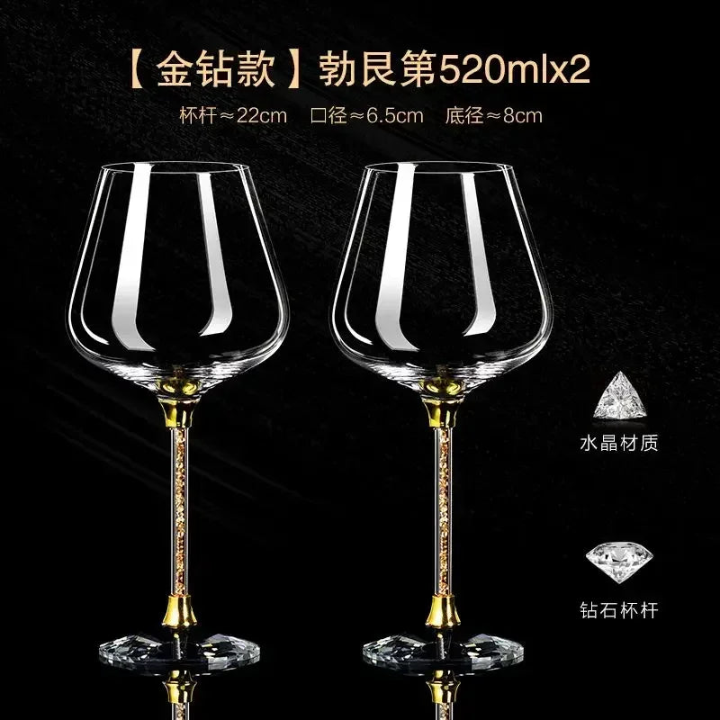Light Luxury High-end Crystal Cup Red Wine Glass Set Tall Glass Party Wine Glass Glasses Drinking Glasses for Champagne Flute