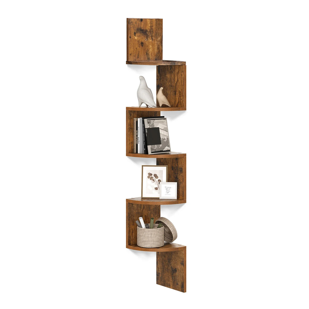 VASAGLE 5-level Wall Shelf Wall Shelf Floating Shelf For Books Bookcase Bedroom plants Shelf living room