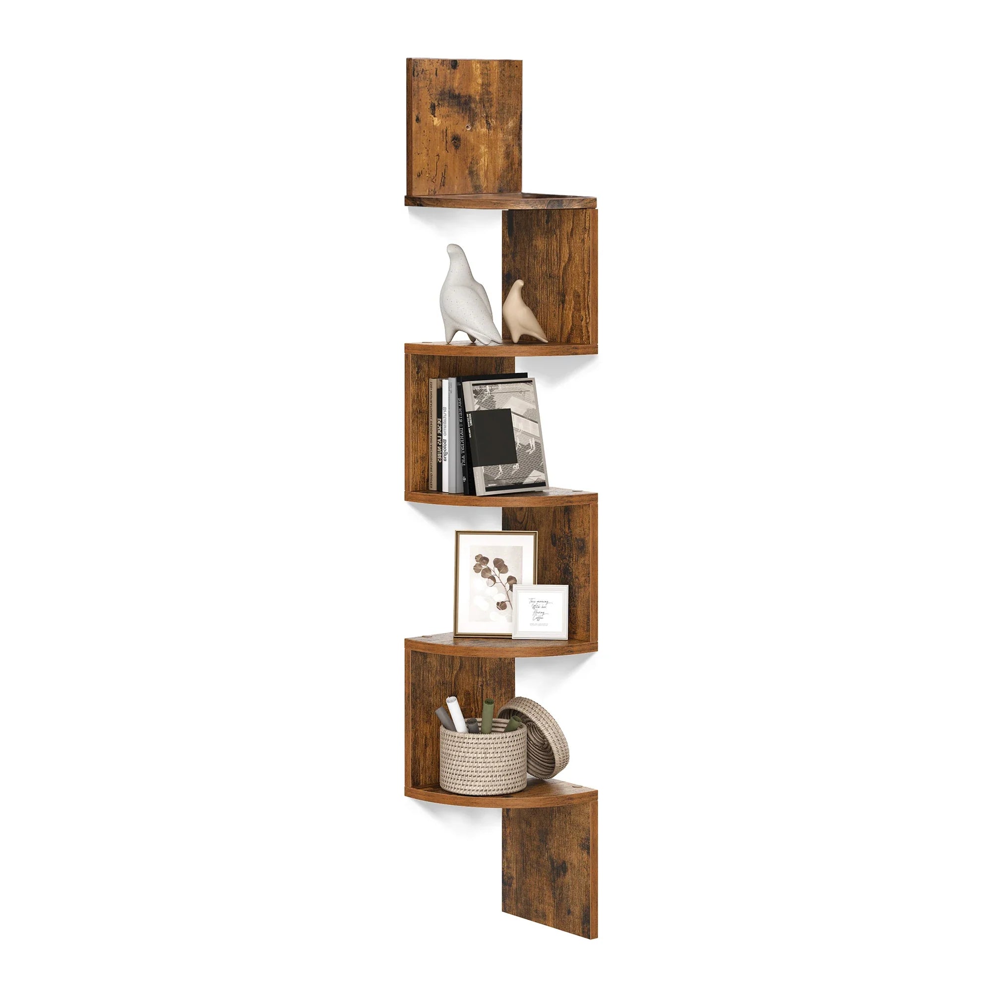 VASAGLE 5-level Wall Shelf Wall Shelf Floating Shelf For Books Bookcase Bedroom plants Shelf living room