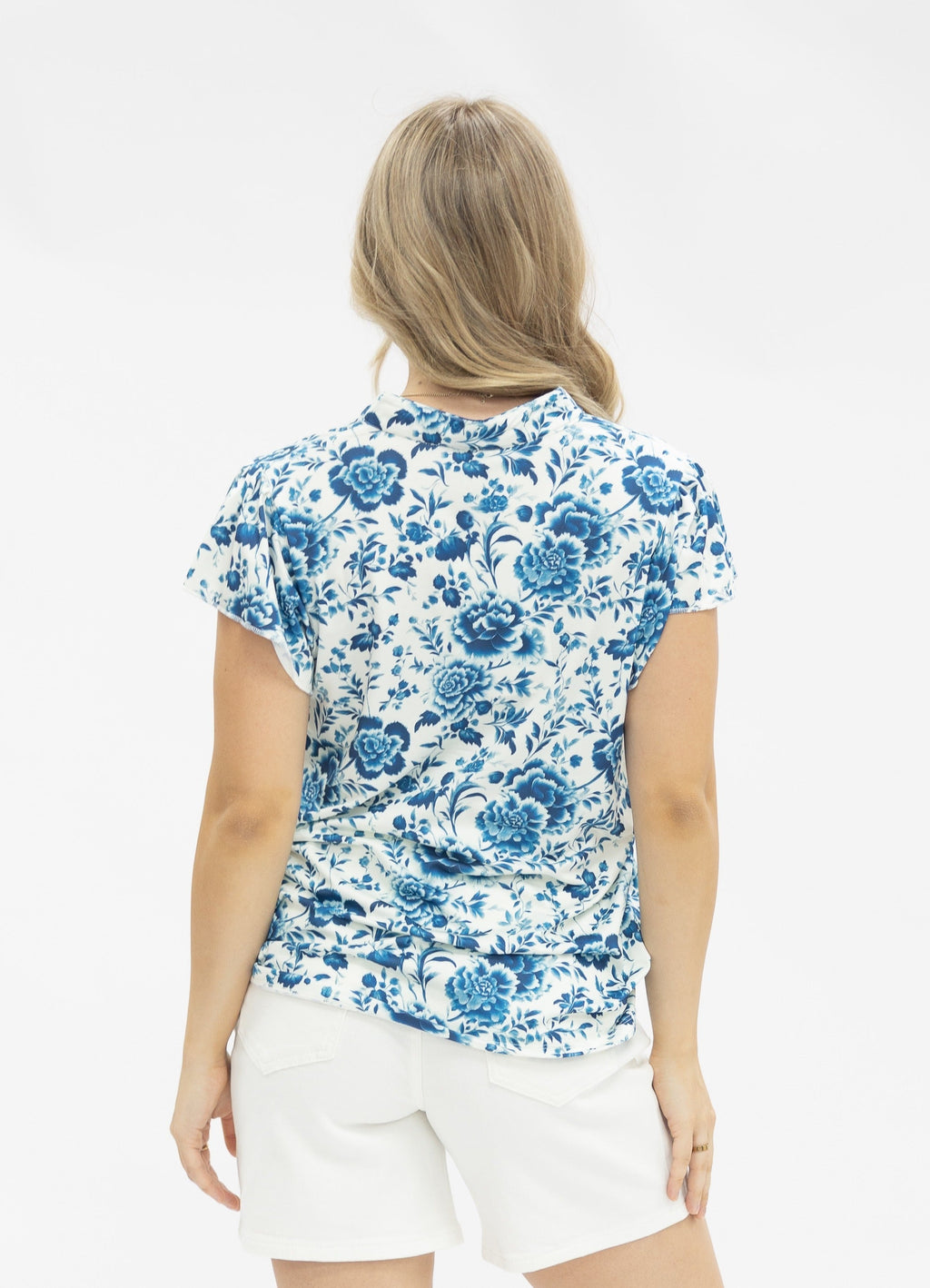 Das Nicole V-Neck Top, Blumenmuster