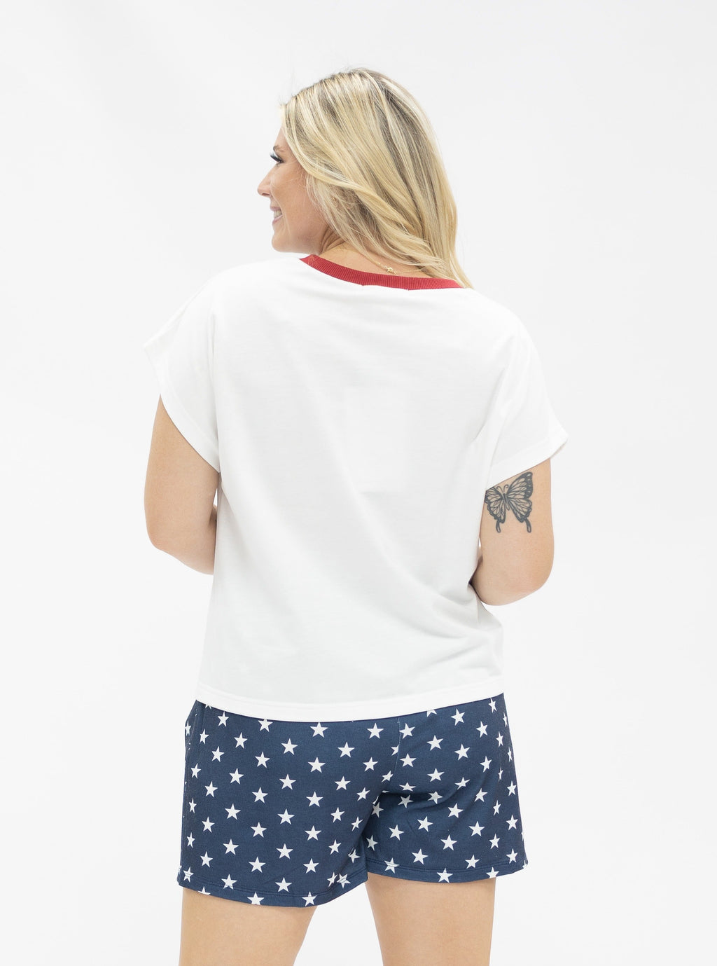 Pantalón corto de estrellas azul y blanco