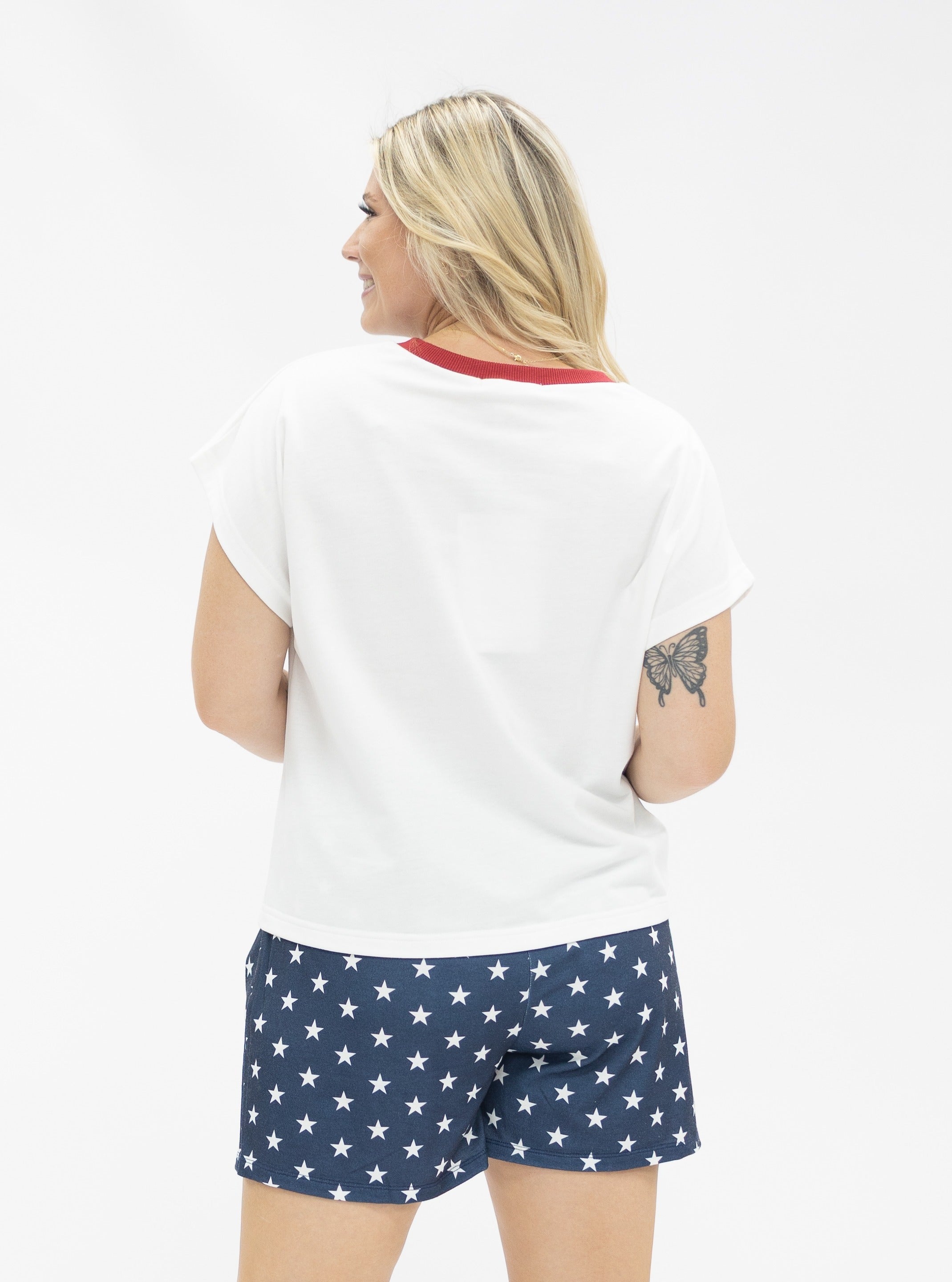 Pantalón corto de estrellas azul y blanco