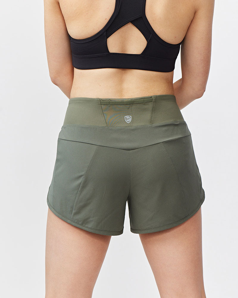Pantalones cortos de running de mujer Sheva de talle alto
