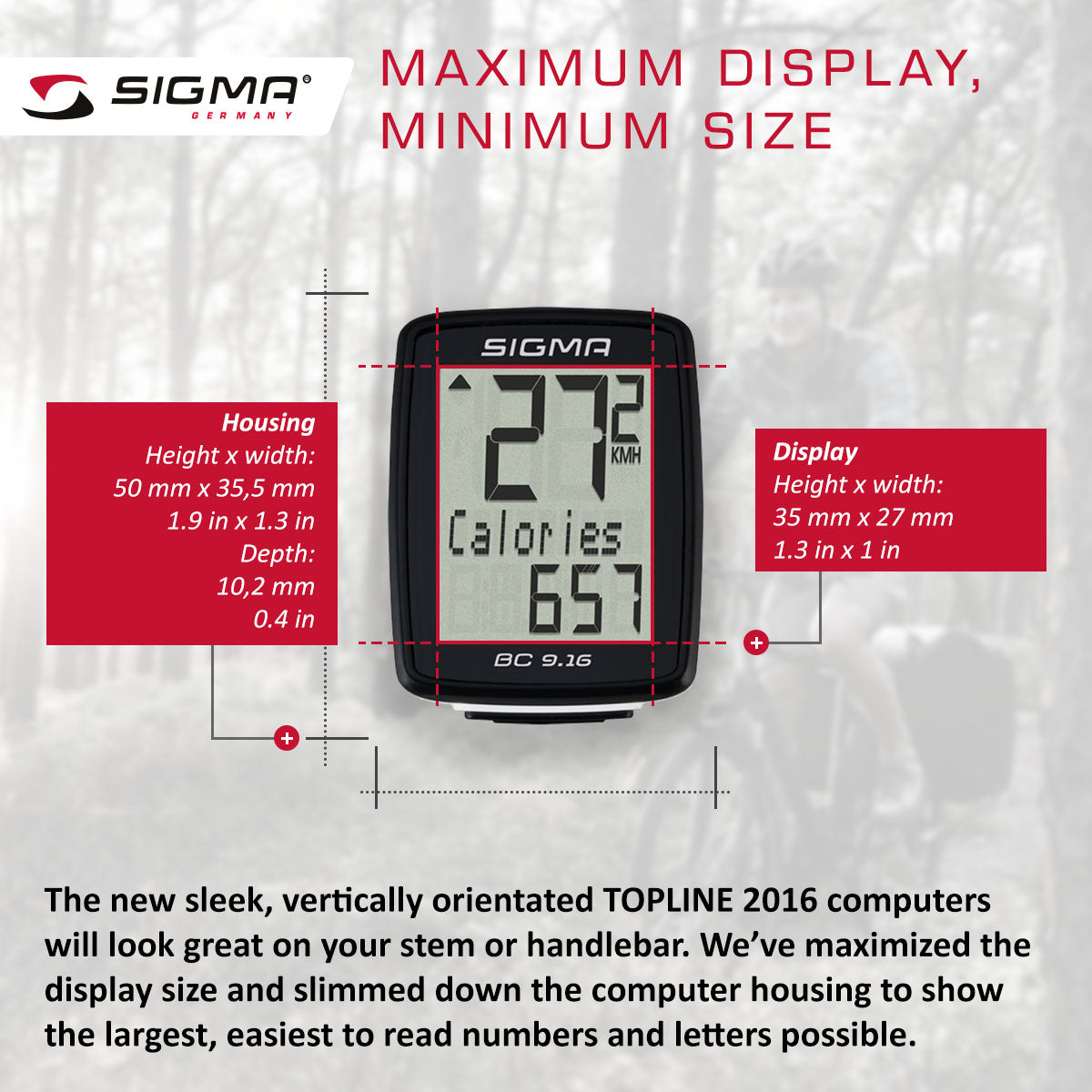 SIGMA Bicycle Computer - BC 9.16 ATS, Analogue Wireless