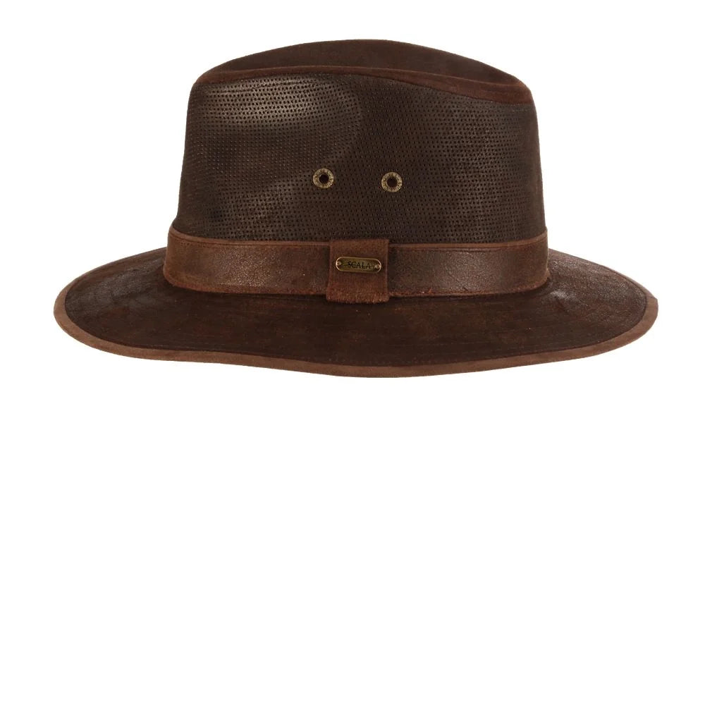 Scala Tullamore - Leather Outback Fedora Hat