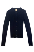 Ribbed Knit Cardigan in Navy