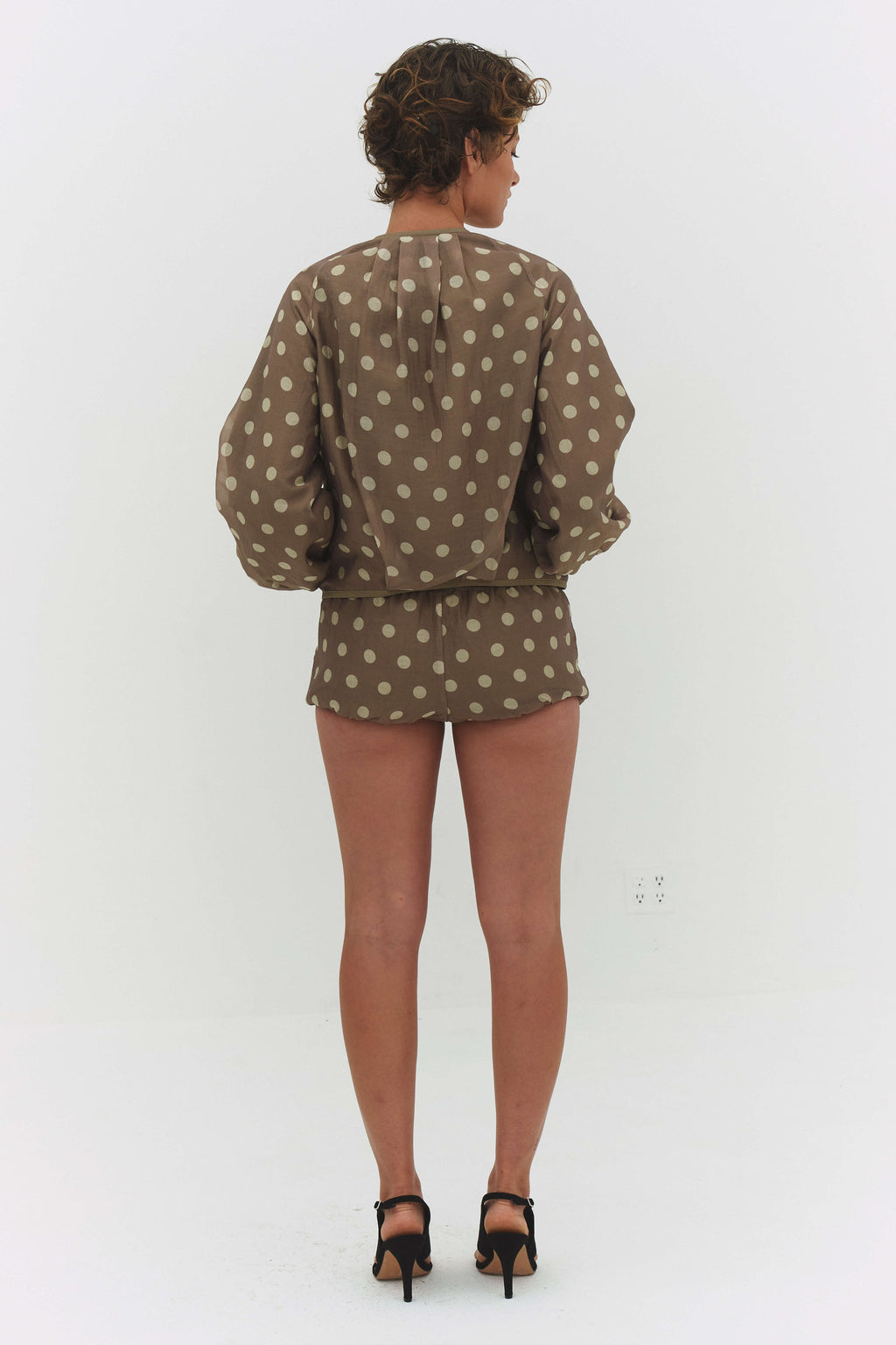 FABIO VOILE JACKET IN CREAM AND MOCHA