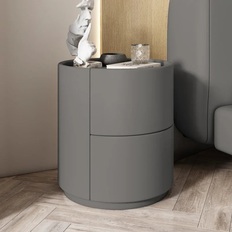 Mueble auxiliar de sofá para sala de estar, mesa de noche redonda creativa de madera maciza, mueble de almacenamiento pequeño, moderno y sencillo para dormitorio