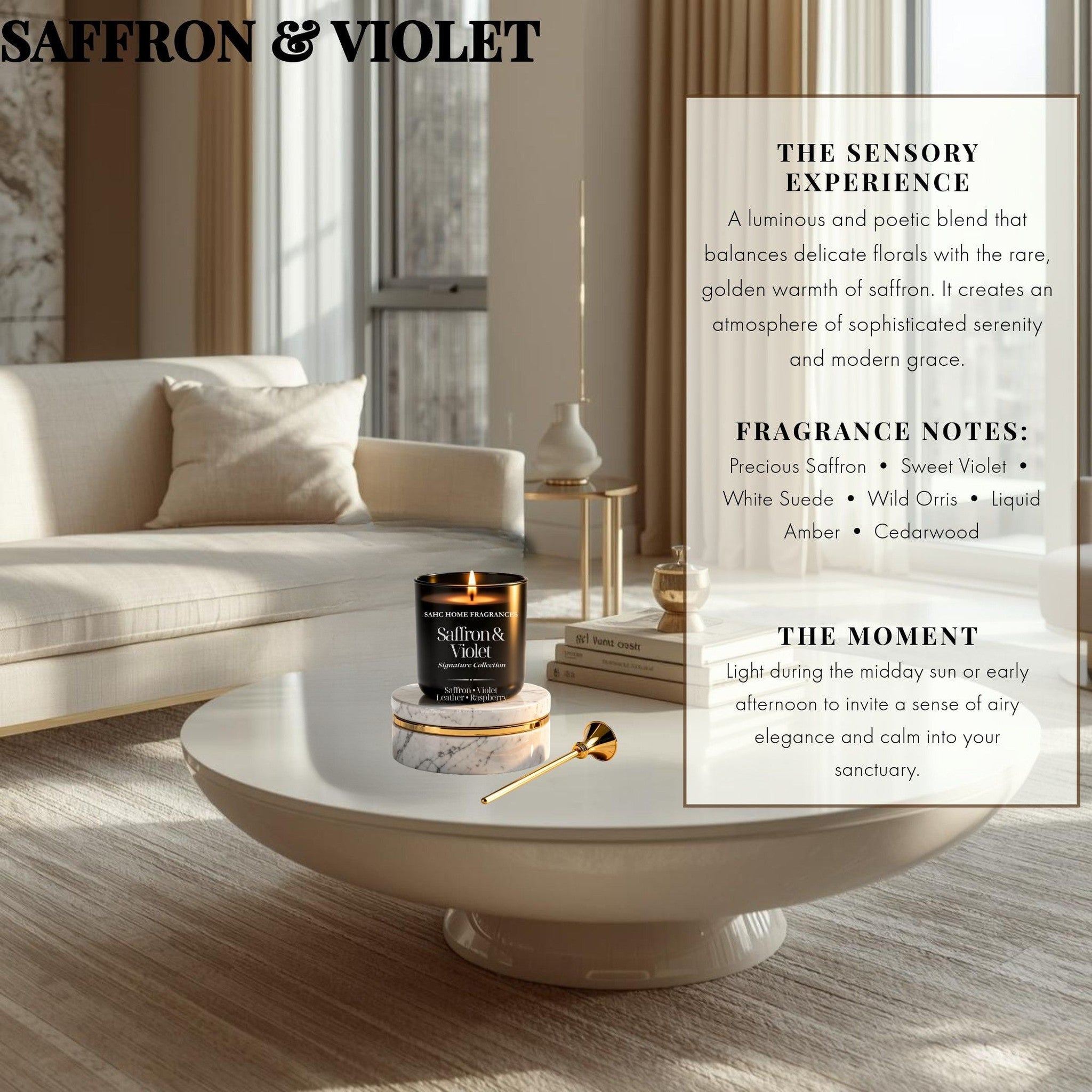 Saffron & Violet | Luxury Fragrance Candle