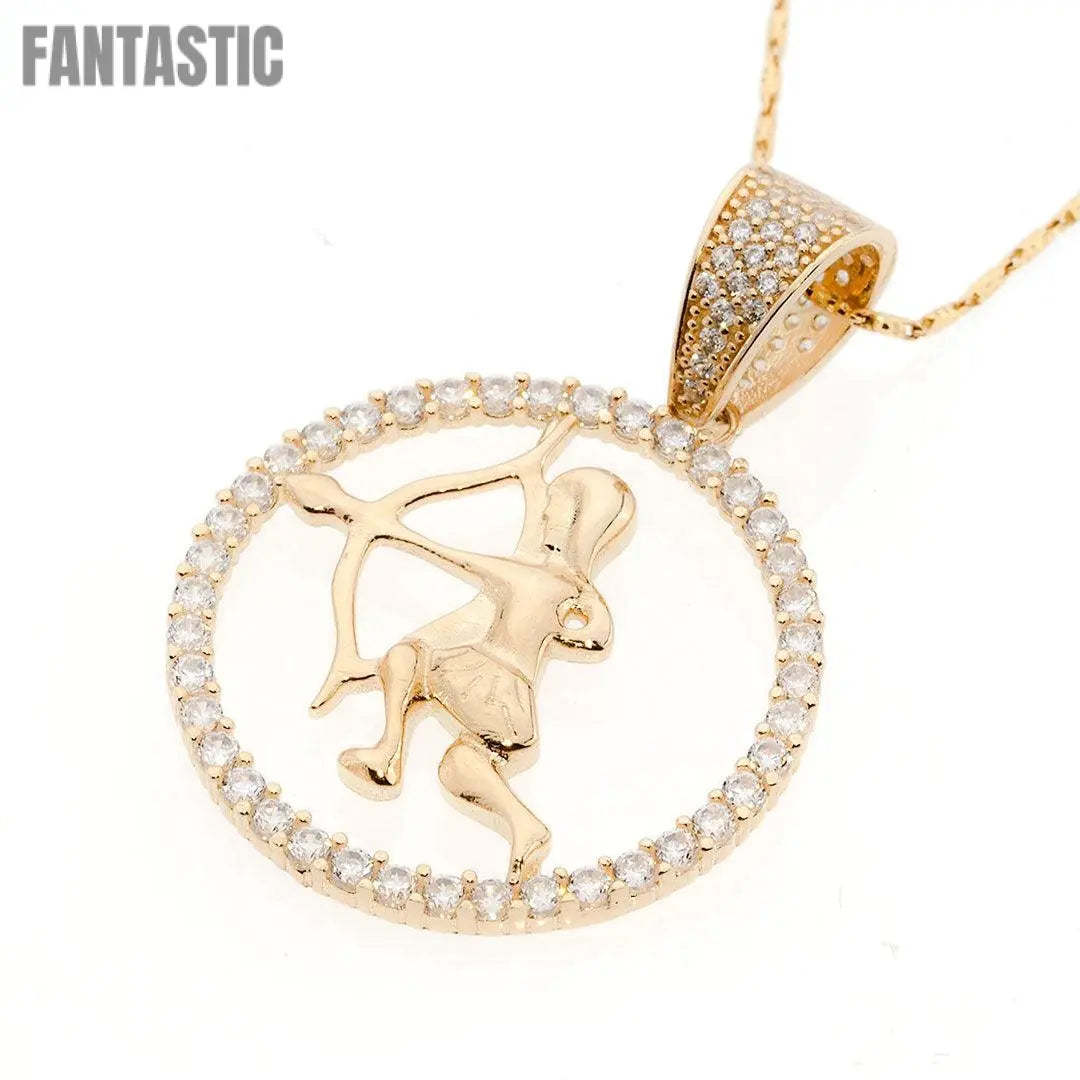 Colgante Zodíaco Sagitario | Oro de 14K con Circonita