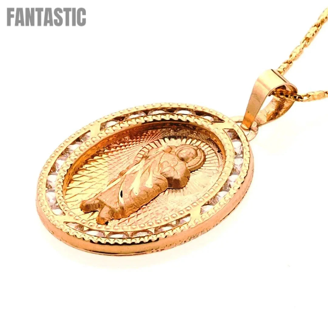 Colgante de San Judas | Oro de 14K con circonita cúbica