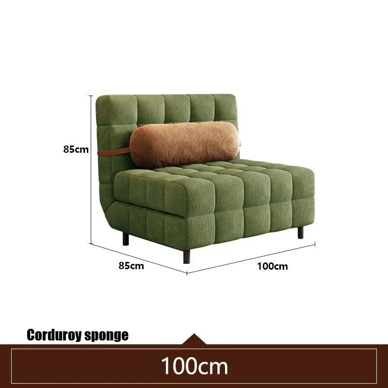 Folding Dual-purpose Small Apartment Living Room Retro Multi-functional Sofa Bed Single Sofas Furniture French Cream Sofa Bed