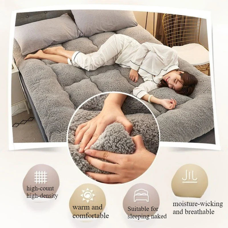 Newest Thickened Warm Lamb Wool Mattress Tatami Mattress Student Dormitory Mattress Non-Slip Foldable for Bedroom Sofa Bed 매트리스