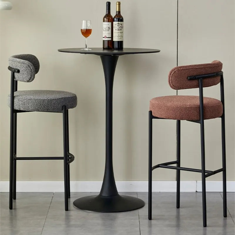 MOMO Home Bar Stools Stainless Steel Bar Milk Tea Store High Chair French Cream Style Designer Bar Chair Bar Stools Wholesale