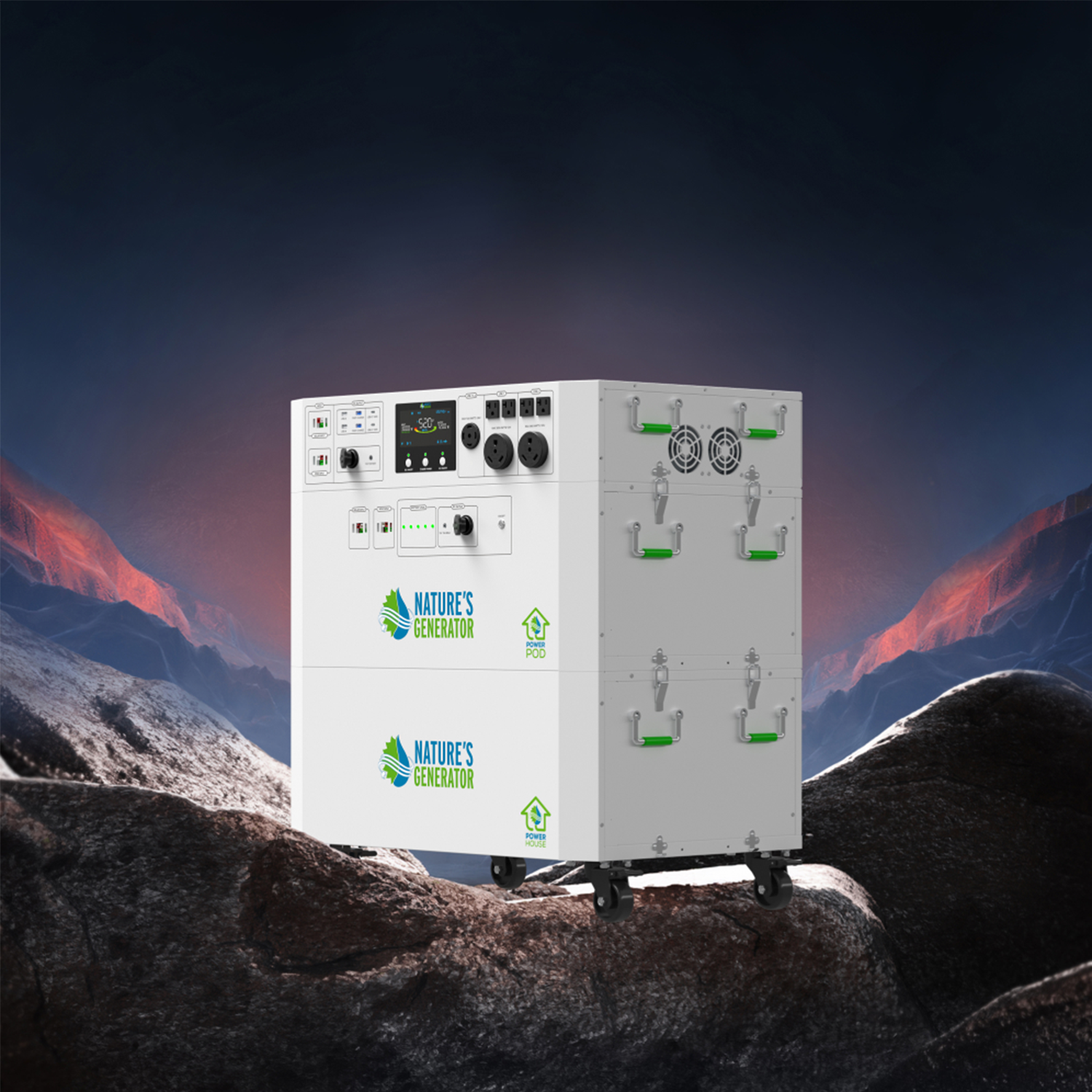 Generador solar Powerhouse V2 e interruptor de transferencia