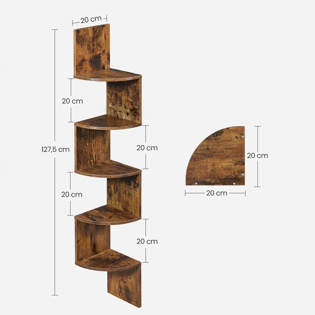 VASAGLE 5-level Wall Shelf Wall Shelf Floating Shelf For Books Bookcase Bedroom plants Shelf living room