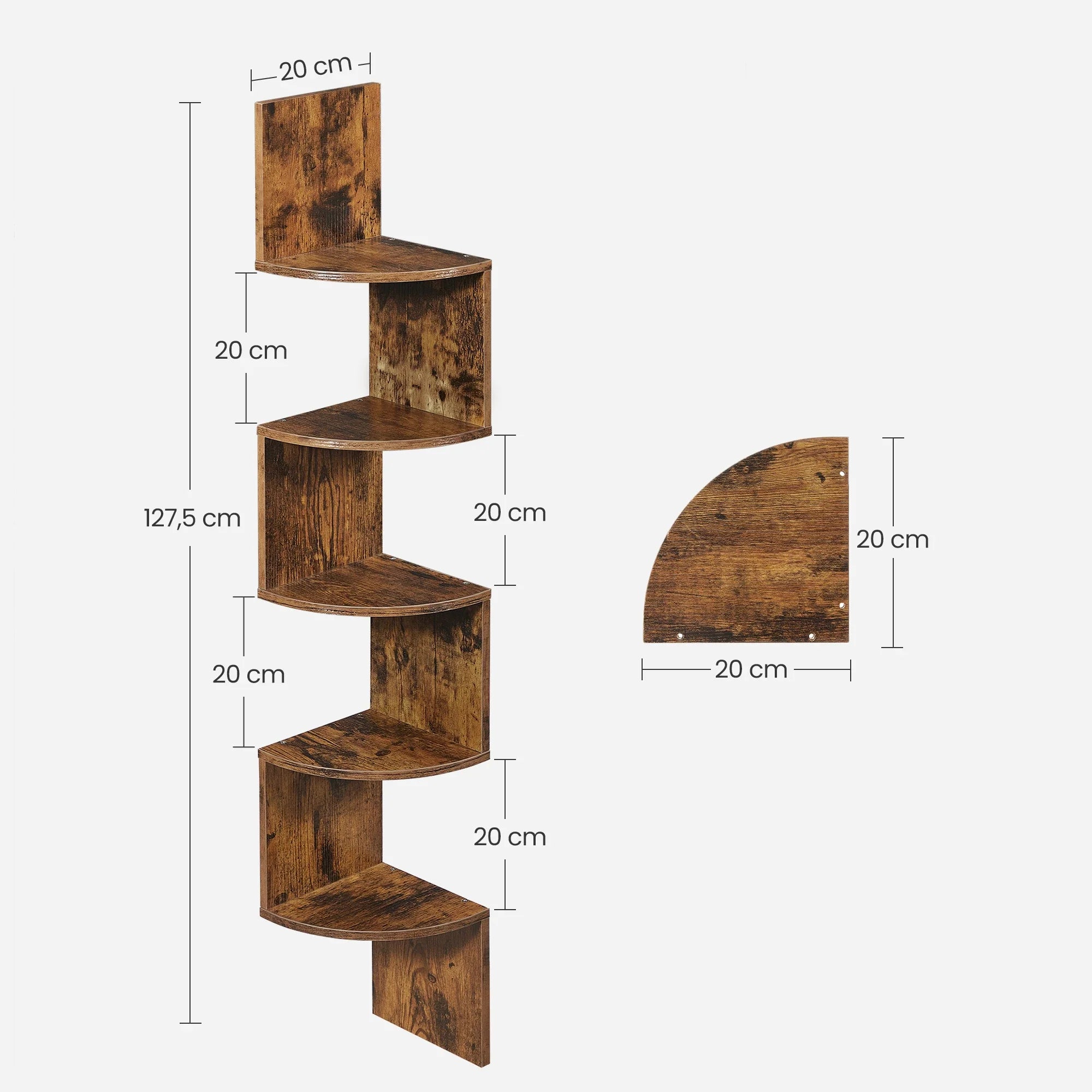 VASAGLE 5-level Wall Shelf Wall Shelf Floating Shelf For Books Bookcase Bedroom plants Shelf living room