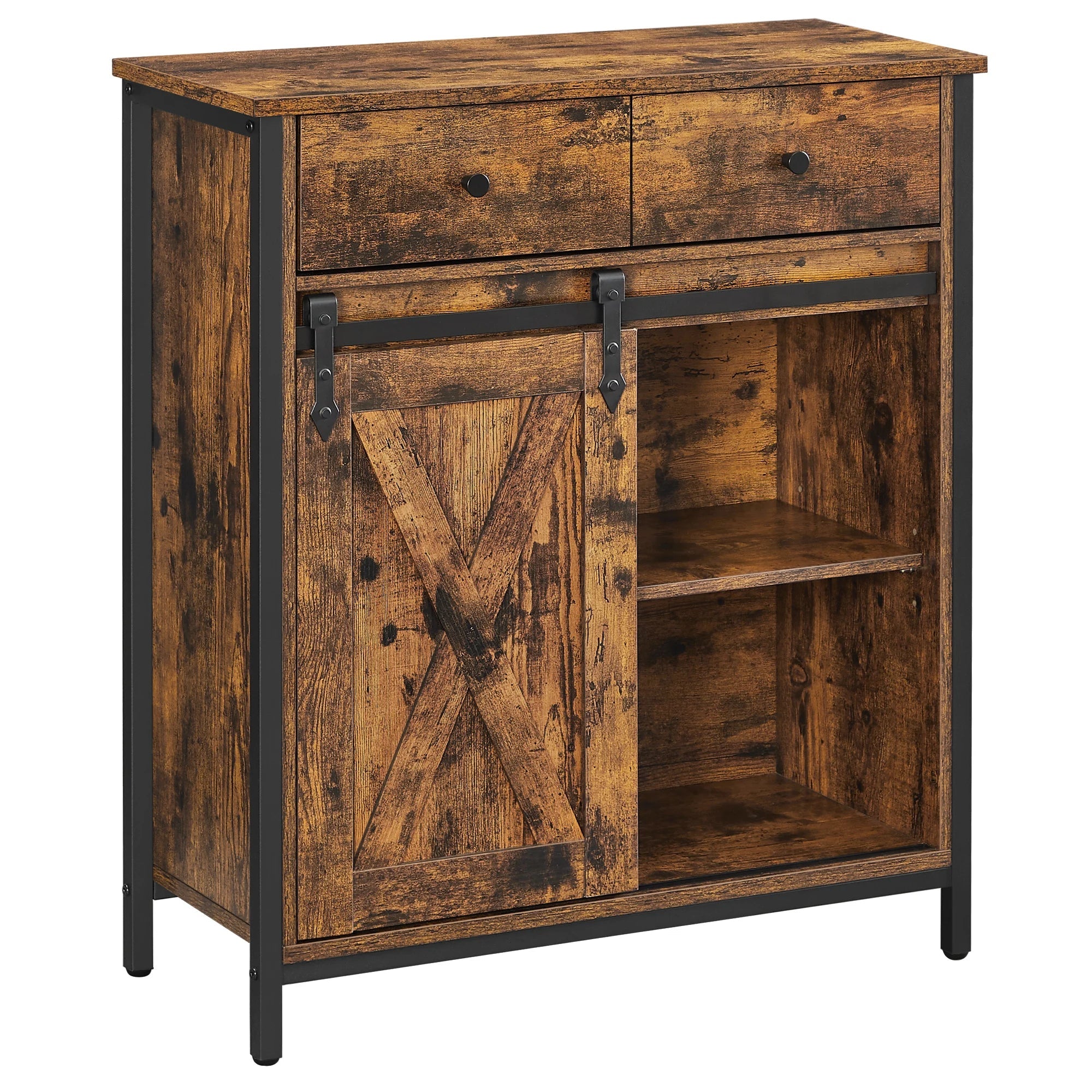 VASAGLE Aparador, 70x30x80 cm, con cajón, con puerta corredera