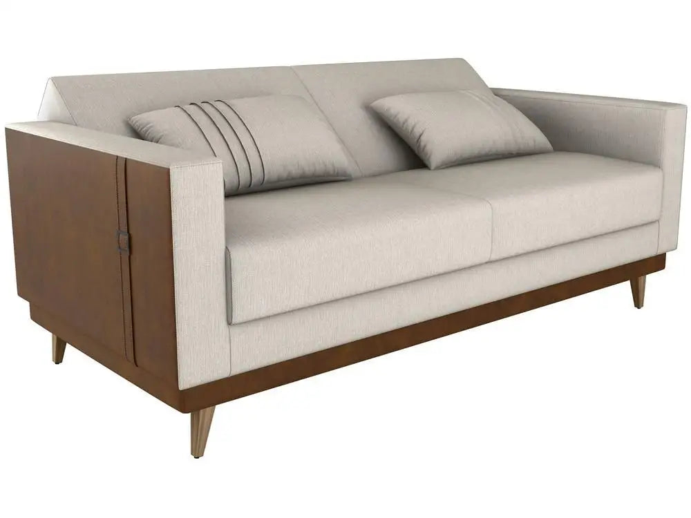 Sofa Bed 3 Places Couple Reclining Linen Matrix Esther