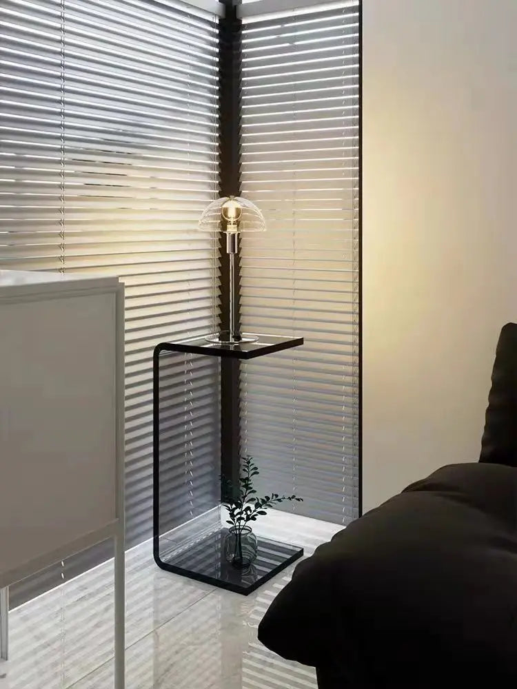 Mesa auxiliar de sofá de acrílico de lujo ligero de 55/60/65 cm, mesa de té de diseño para sala de estar de apartamento pequeño, mesa de noche para dormitorio doméstico