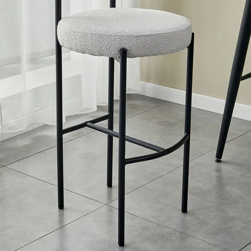 MOMO Home Bar Stools Stainless Steel Bar Milk Tea Store High Chair French Cream Style Designer Bar Chair Bar Stools Wholesale