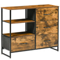HOMCOM comfortable drawers with 4 drawers folding fabric 2 shelves 84x30x71,5 cm