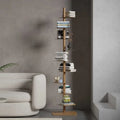 Designer Rotating Spiral Shelf Bookshelf Corner Iron Display Rack Narrow Bookcase Living Room Space Saving Storage Organizer