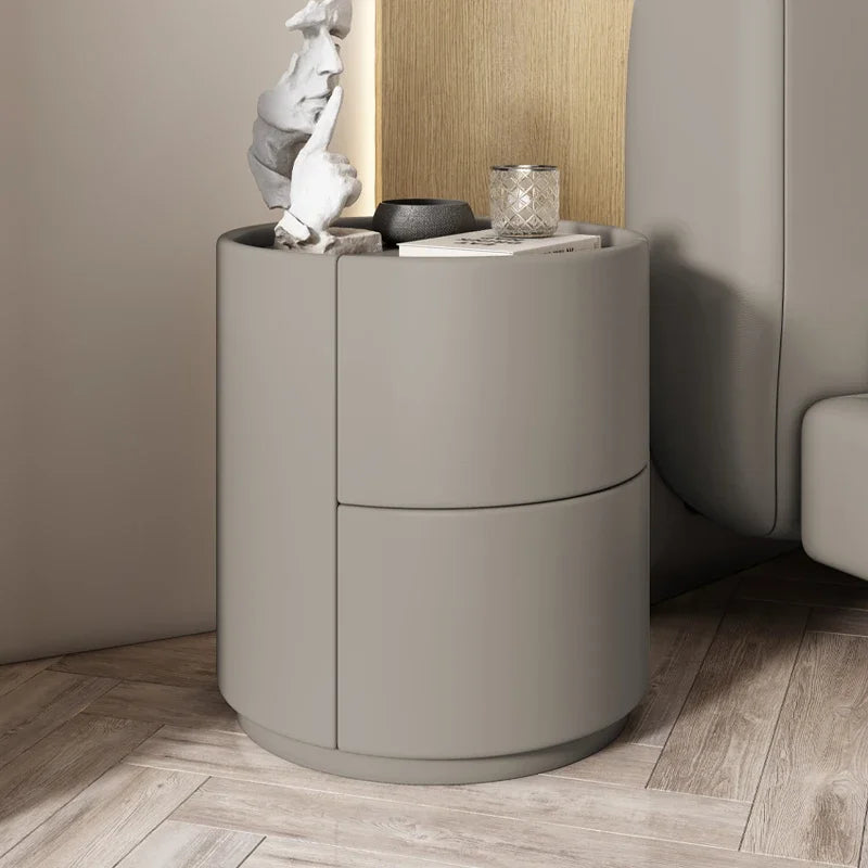 Mueble auxiliar de sofá para sala de estar, mesa de noche redonda creativa de madera maciza, mueble de almacenamiento pequeño, moderno y sencillo para dormitorio