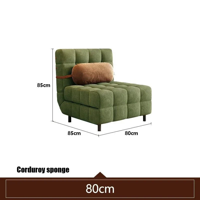 Folding Dual-purpose Small Apartment Living Room Retro Multi-functional Sofa Bed Single Sofas Furniture French Cream Sofa Bed