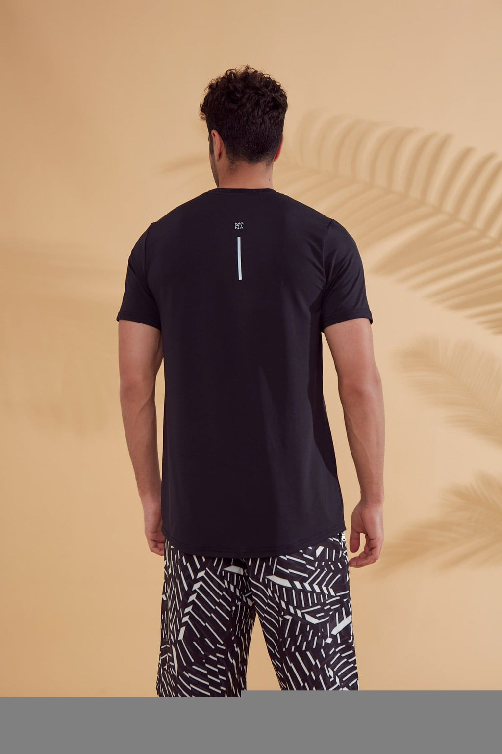 Camisetas de baño de licra negras para hombre T2341