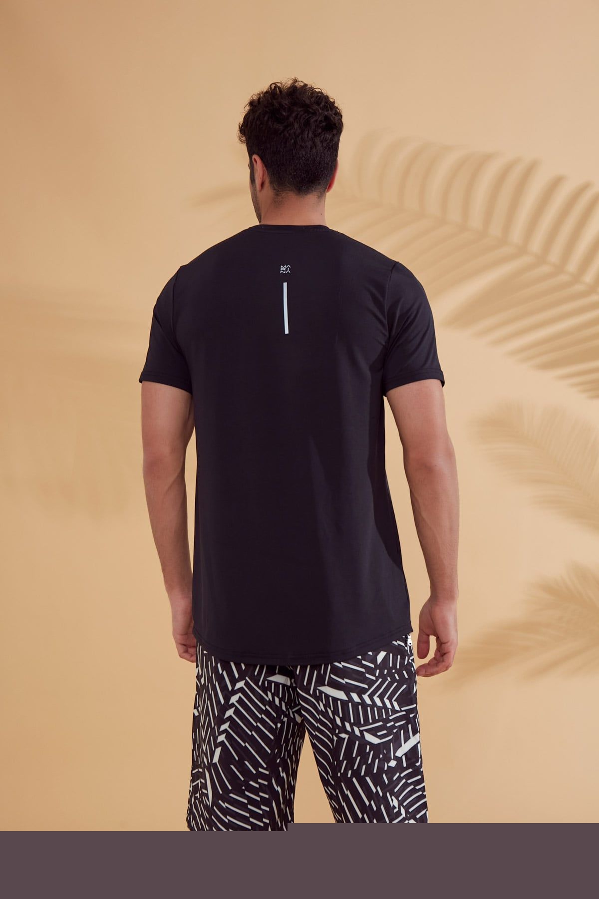 Camisetas de baño de licra negras para hombre T2341