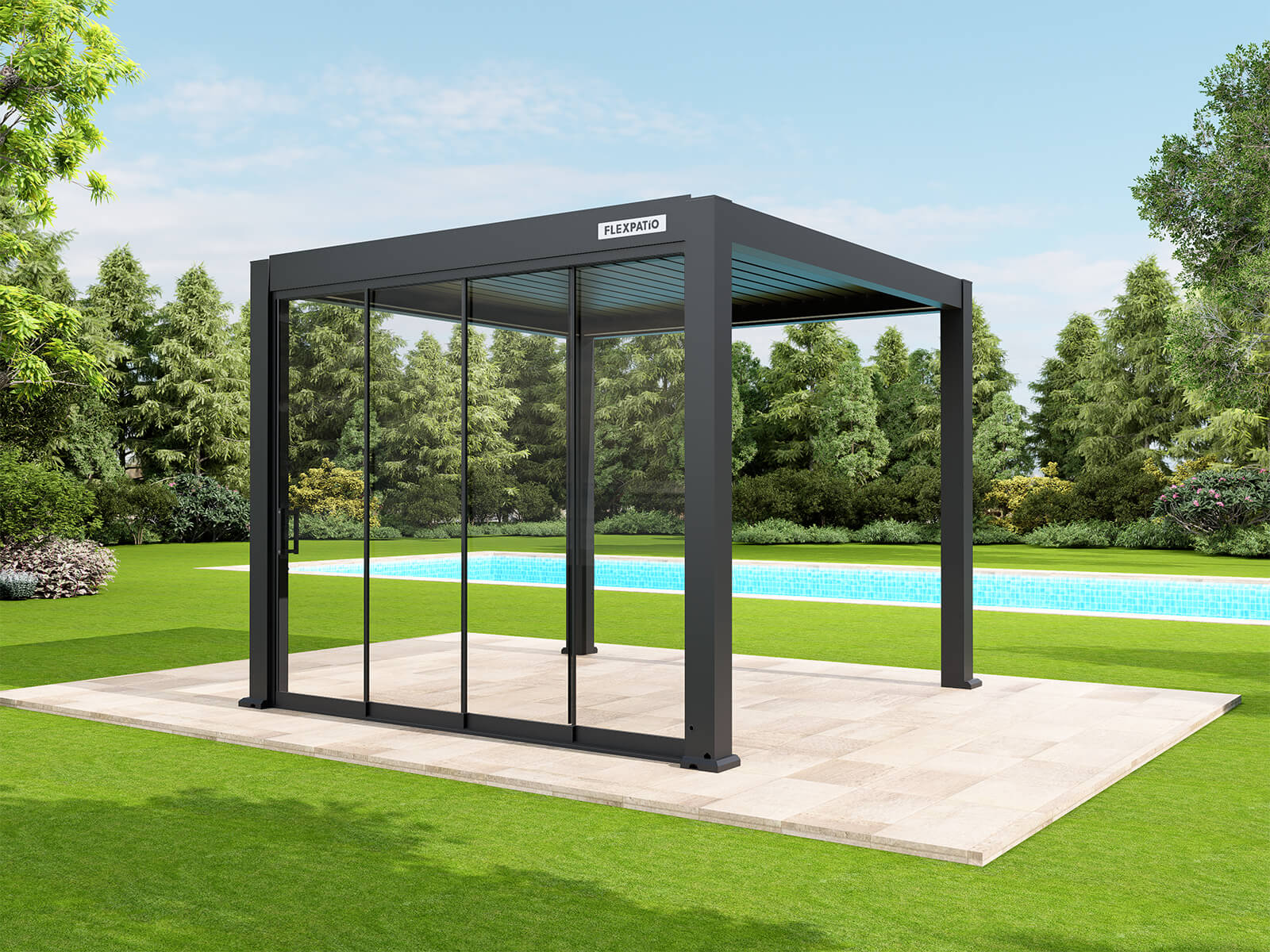 Glass Doors for Gen 1 Pergola (Square handle)