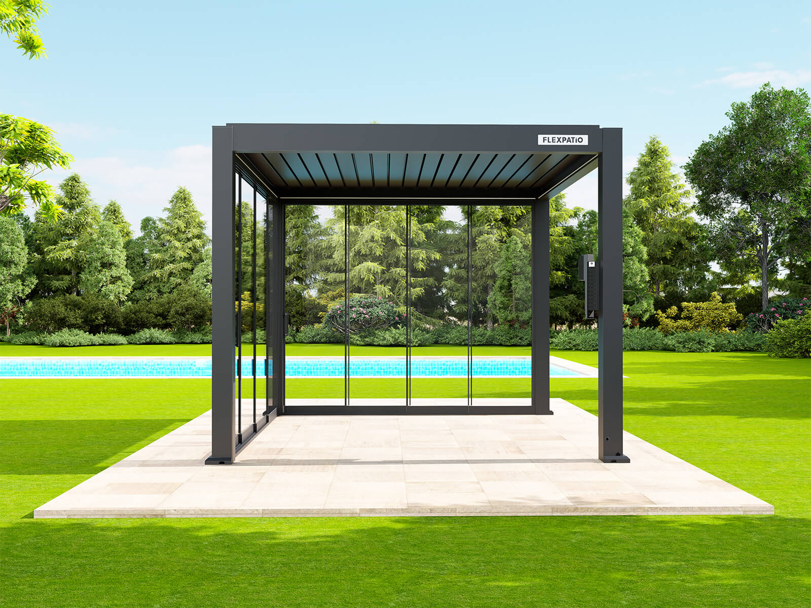 Glass Doors for Gen 1 Pergola (Square handle)