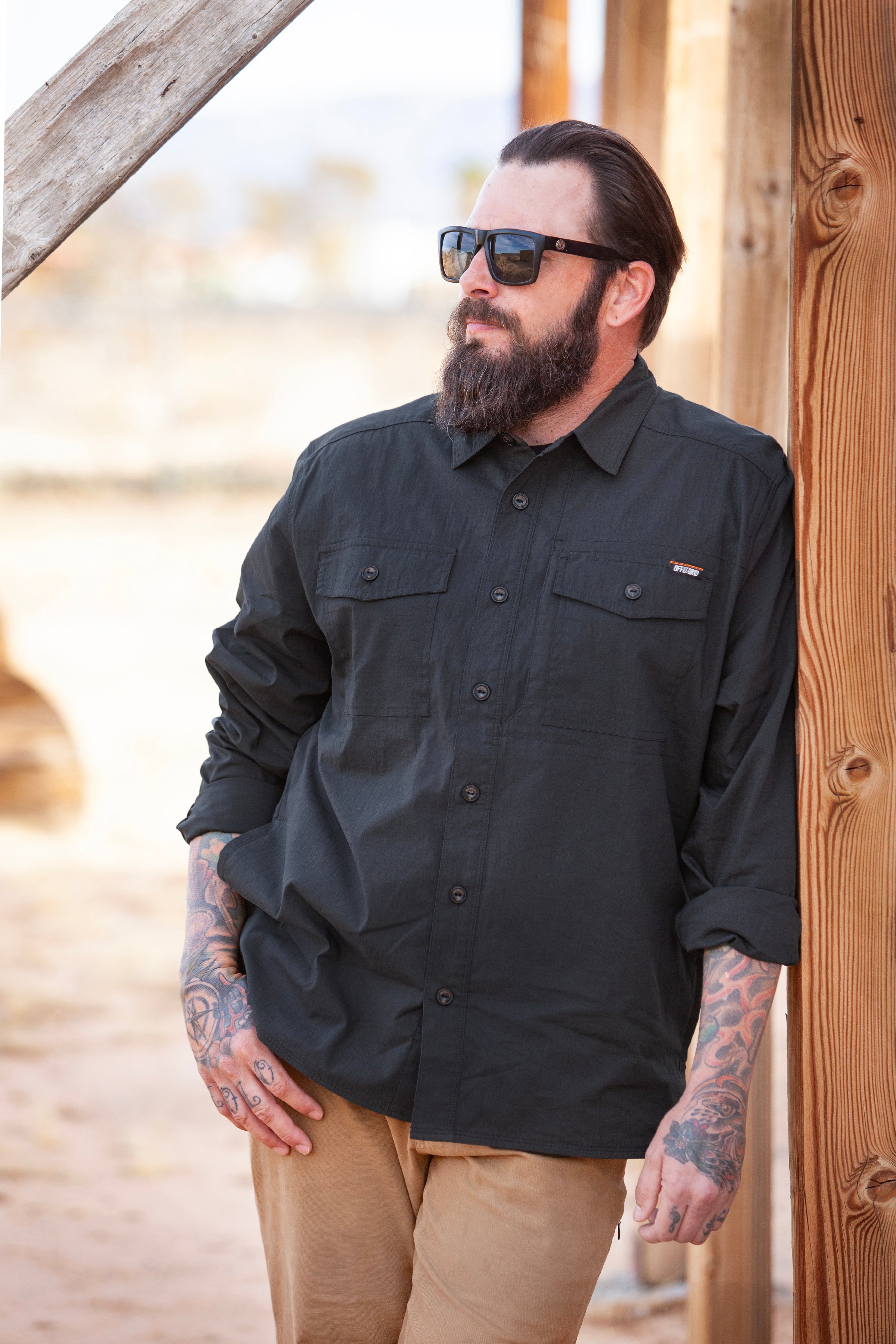 Camisa Echo Bravo LS - Negro vintage