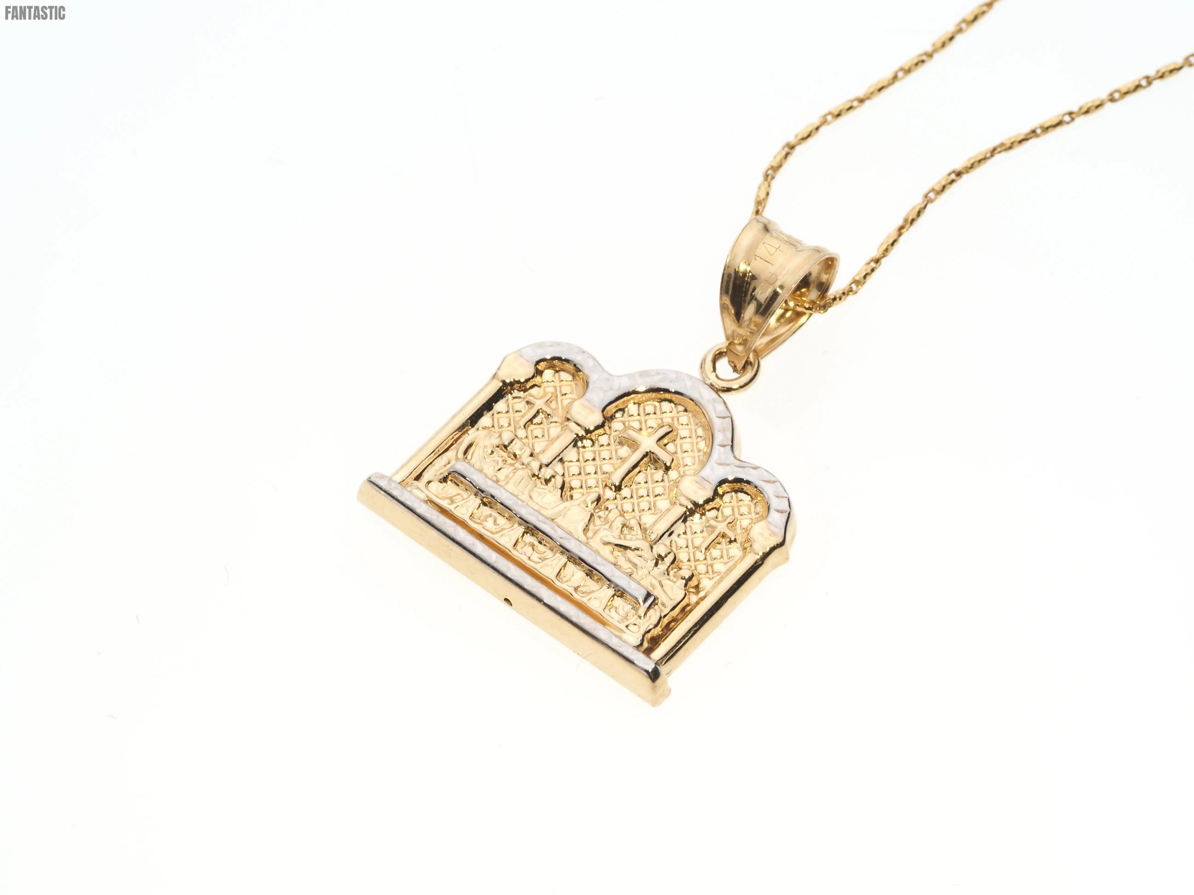 Colgante Cuadrado La Última Cena | Oro de 14K