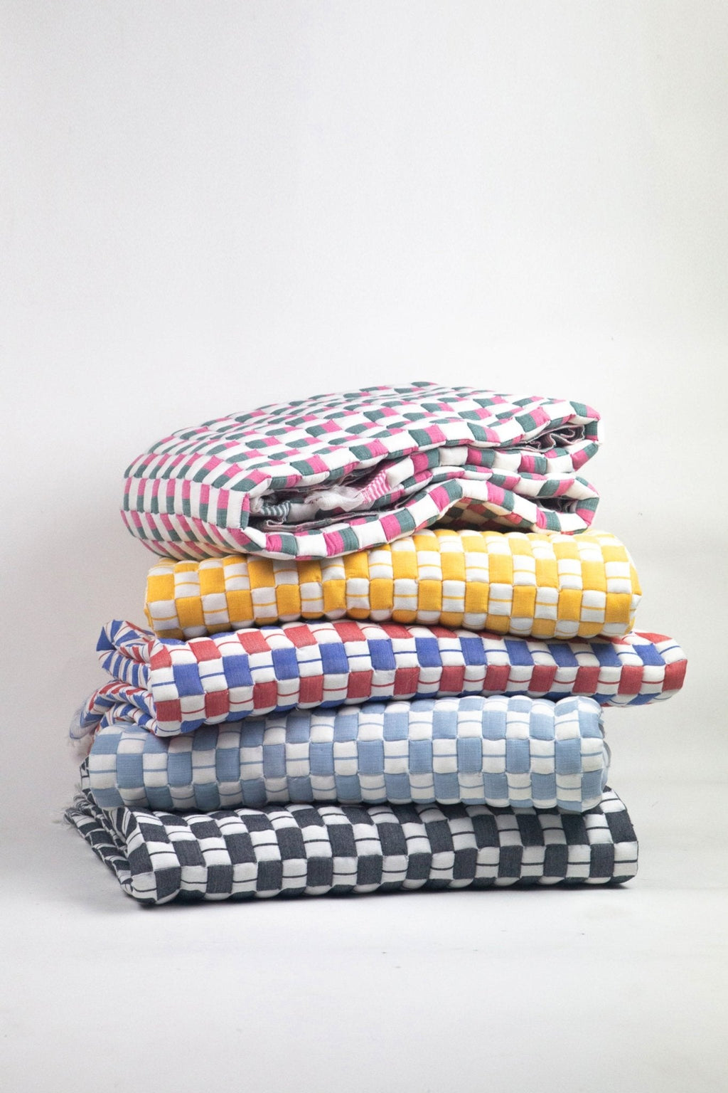Quilted Sujani Throw Blanket - Soft Blue Grey
