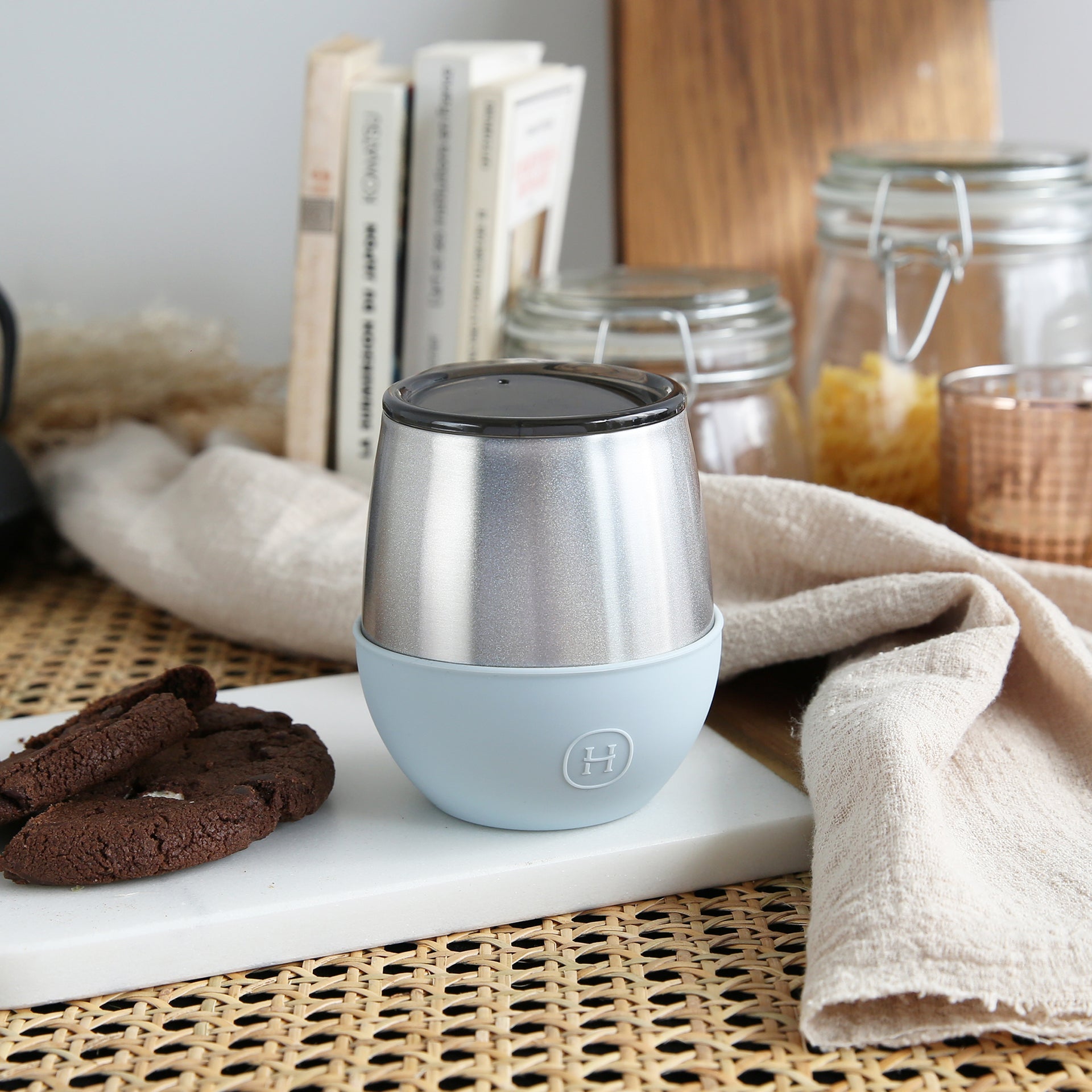 Vaso Térmico con Purpurina Plateada - Cúmulo 8 oz.