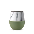 White Marble Tumbler-Olive 8 OZ