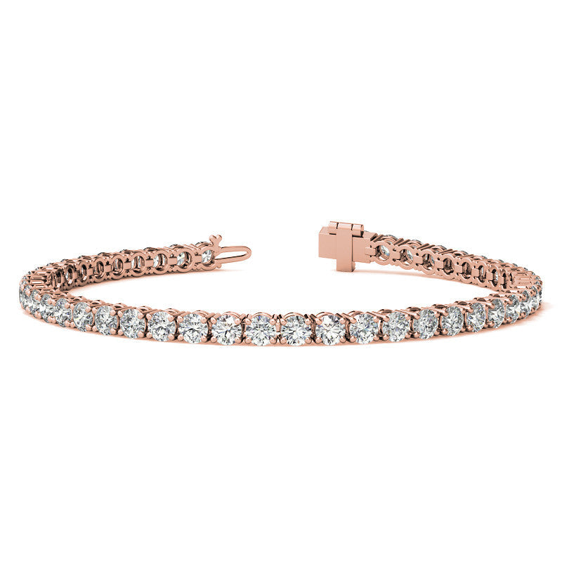 6ctw Created White Sapphire Tennis Bracelet - 3mm Stones - 14K Gold Overlay in White, Yellow or Rose Gold