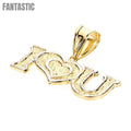 Colgante I Love You Bicolor en Oro de 14K - Compra Ahora en Fantastic Jewelry NYC